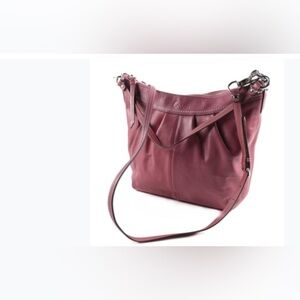 Coach Rare Mauve Pink Pleated Leather Ashley Shoulder Bag